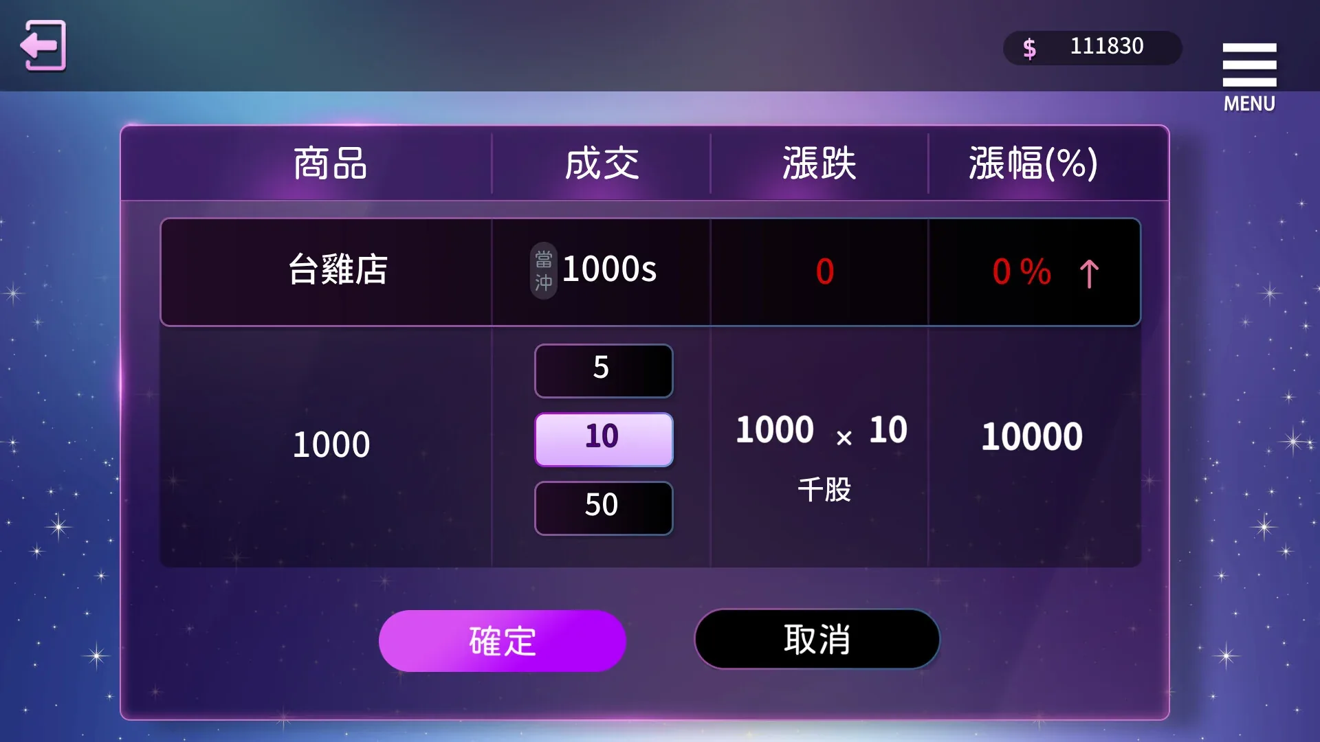姊妹的侍奉：虚构商品页数量10高亮、1000×10=10000与确定取消